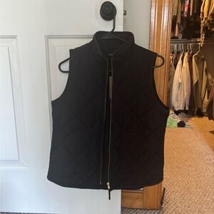 J. Crew Black Quilted Vest